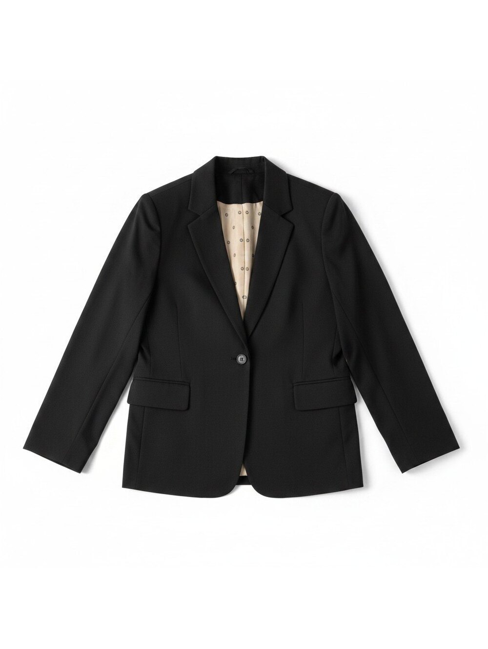 Catherines Women’s 3X 26/28W Black Stretch Blazer One Button Plus Size